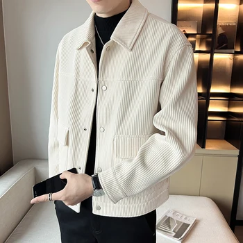 Мужская куртка в полоску, короткий модный приталенный мужской топ с лацканами, весенне-осенняя куртка casaco masculino
