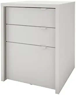 Шкаф для хранения документов с 3 выдвижными ящиками, белый/натуральный клен