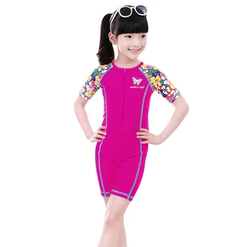 BAOHULU/ Купальники с короткими рукавами и принтом для девочек, Цельный купальник UPF UV50 +, Детский Летний Купальный костюм для девочек 3-10 Лет, Оптовая продажа